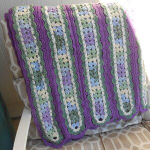 Afghan Throw Blanket  68"x44"